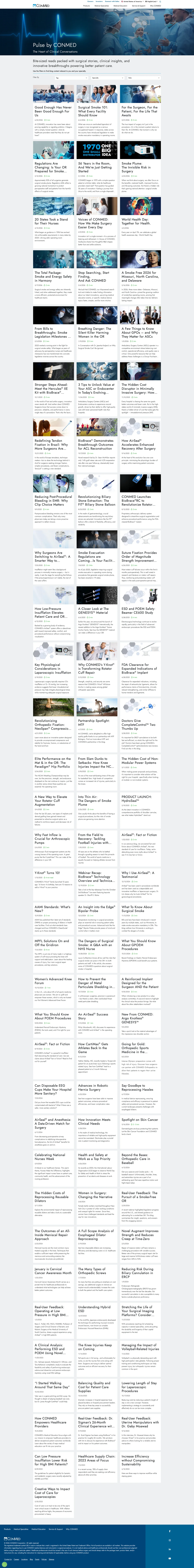 CONMED blog index page screenshot.