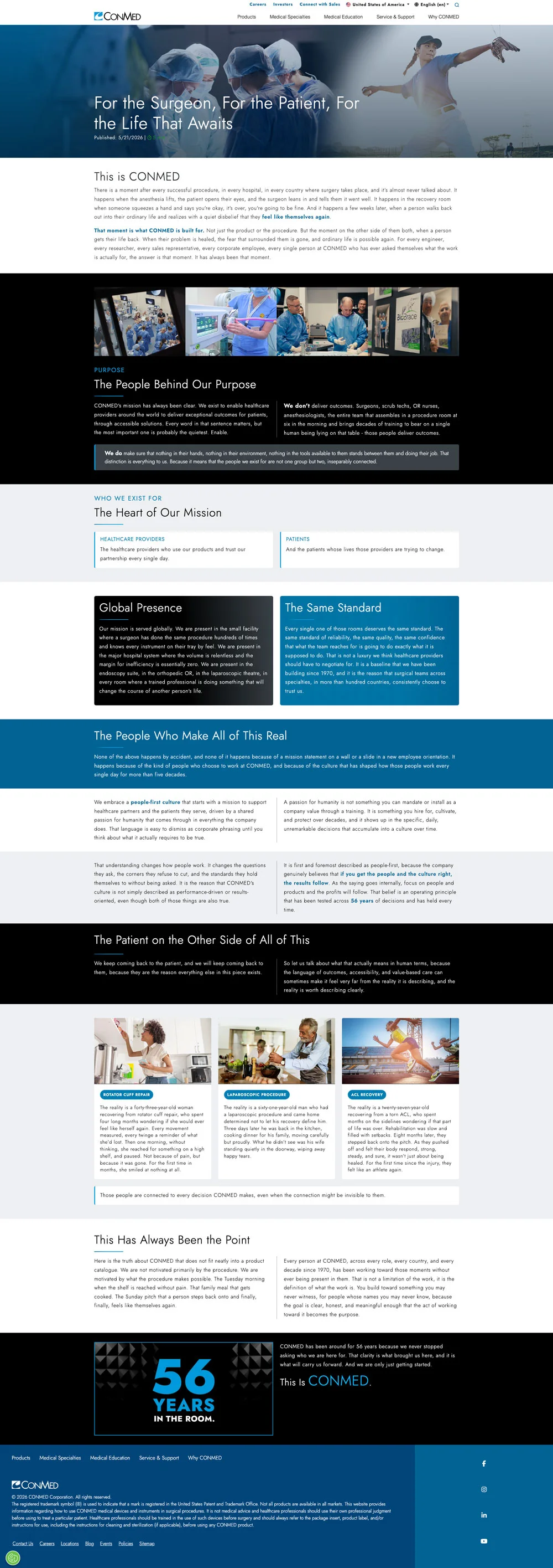 Updated CONMED Life That Awaits blog article screenshot.