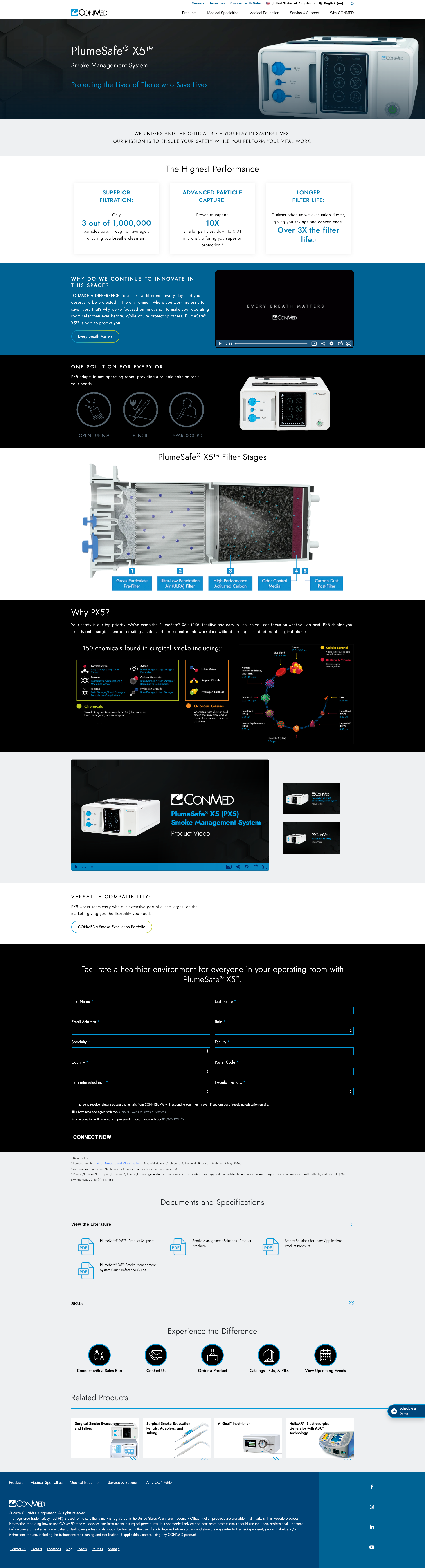 PX5 Product Page (B2B) screenshot.