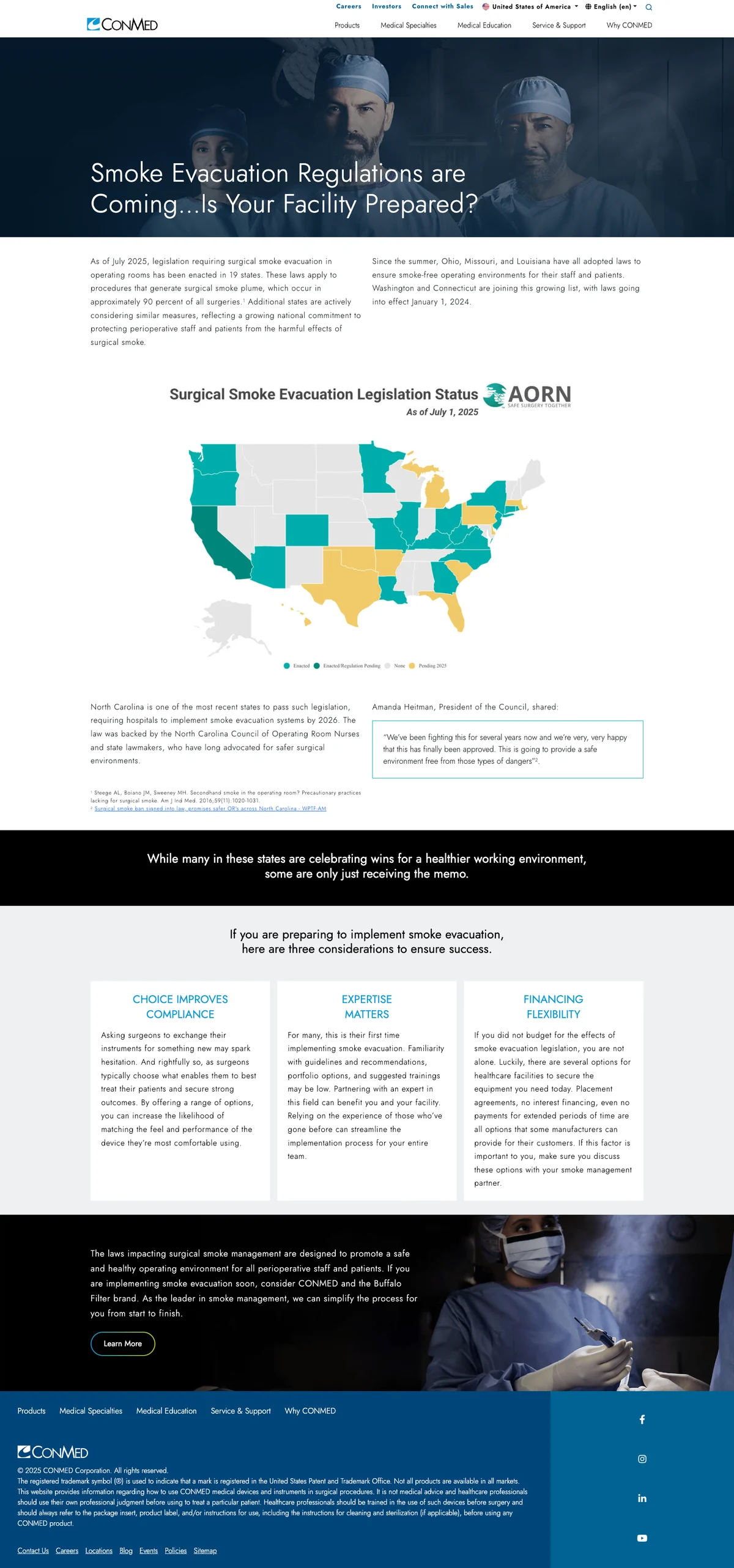CONMED campaign-style web article screenshot.