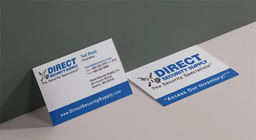 Direct Security Services business cards.