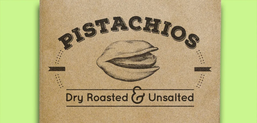 Pistachio label package mockup.