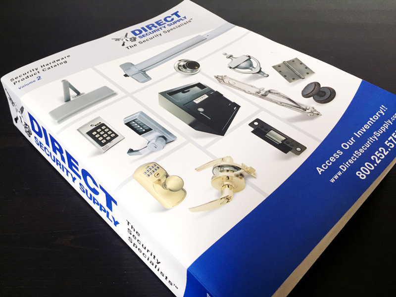 Direct Security Supply catalog cover design with security products.